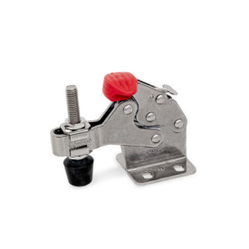 GN 820.6 Steel / Stainless Steel Horizontal Acting Toggle Clamps, Operating Lever with T-Handle Type: MLC - With lock mechanism, with two flanged washers and clamping screw GN 708.1<br />Material: NI - Stainless steel