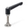 GN 306 Zinc Die-Cast Adjustable Levers, with Stainless Steel Special-Tipped Threaded Studs Type: NDN - Spherical tip with thrust pad stainless steel
Color: B - Black, RAL 9005, textured finish