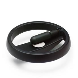 EN 522.3 Technopolymer Plastic Two Spoked Handwheels, with Locking Retractable Handle 