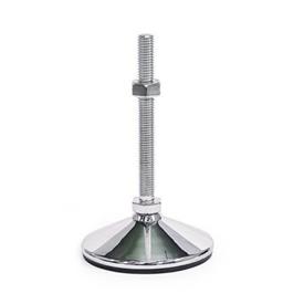 GN 18 Stainless Steel AISI 316L Leveling Feet, FDA Compliant Version (Stud): SK - With nut, external hex at the bottom