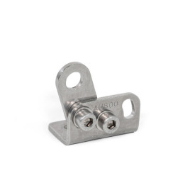 GN 801.3 Équerre de montage en inox, à libération rapide, avec embase horizontale, avec / sans capteur Type: V - Pour sauterelles, avec manette indexable verticale<br />N° d'identification: 2 - Sans capteur de proximité