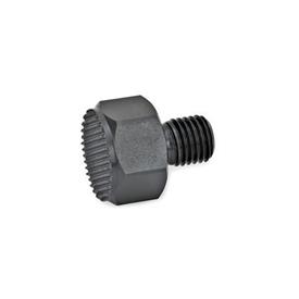GN 409.1 Steel Positioning Elements, with Threaded Stem Type: R - Serrated contact face