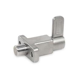 GN 722.5 Stainless Steel Indexing Plungers, Lock-Out, with Mounting Flange, with Latch 