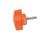 EN 5320 Technopolymer Plastic Torque Limiting Wing Screws, with Steel Threaded Stud Color: OR - Orange, matte finish
