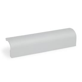 GN 730 Extruded Aluminum Ledge Handles, with Tapped Holes Finish: SR - Silver, RAL 9006, textured finish