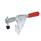 GN 820.2 Steel Horizontal Acting Toggle Clamps, with Vertical Mounting Base Type: MFC - U-bar version, with two flanged washers and GN 708.1 spindle assembly
