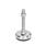 GN 31 Metric Thread, Stainless Steel Leveling Feet, Tapped Socket or Threaded Stud Type, with Rubber Pad  Type (Base): C3 - Polished, rubber pad vulcanized, black
Version (Stud / Socket): SK - With nut, external hex at the bottom