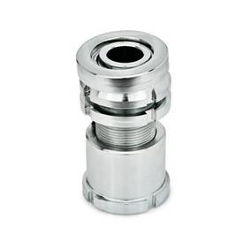 GN 350.5 Vérins de précision acier ou inox, avec rondelle articulée, avec contre-écrou Matériau: ST - Acier