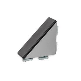 GN 30i Zinc Die-Cast Angle Brackets, for Aluminum Profiles (i-Modular System), with Accessory Type: C - With fastening set and cover cap<br />Bildvarianten: 30x60/40x80