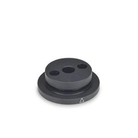 GN 723.3 Aluminum Control Knob Flange, for GN 723.4 Knurled Control Knobs with Location Point Type: B - Without friction ring