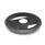 GN 924 Aluminum Flat-Faced Spoked Handwheels, with or without Revolving Handle Type: A - Without revolving handle
Color: SW - Black, RAL 9005, textured finish