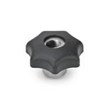Technopolymer Plastic Quick Release Star Knobs, with Stainless Steel Hub
