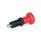 EN 617.2 Plastic Indexing Plungers, with Stainless Steel Plunger Pin, Lock-Out and Non Lock-Out, with Red Knob Type: B - Non lock-out, without lock nut
Material: NI - Stainless steel