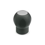 Technopolymer Plastic Ball Handles, with Brass Tapped Insert, with Removable Cover Cap, Ergostyle®, Softline