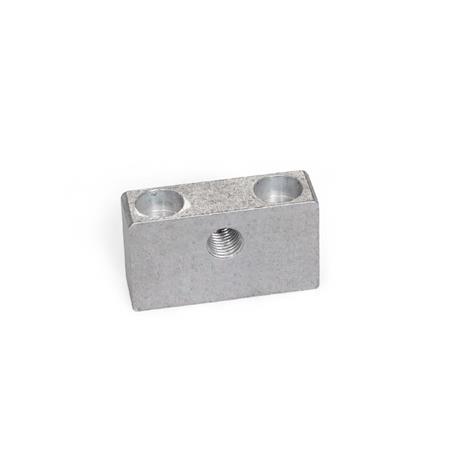 GN 828 Aluminum Bearing Blocks, for GN 827 Adjusting Screws Type: A - With thread, mounting from the top