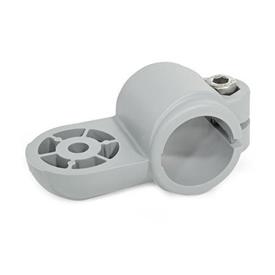 EN 278.9 Noix de serrage orientables en plastique Type: OZ - Sans encoche de centrage (lisse)<br />Couleur: GR - Gris, RAL 7040, finition mate