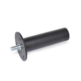 EN 539.2 Technopolymer Plastic Cylindrical Handles, with Hand Guard, Threaded Stud Type: A - With hand guard, one side