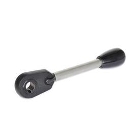 GN 316 Steel Ratchet Wrenches, with Interchangeable Insert, with Reversing Lever Form: K - With keyway