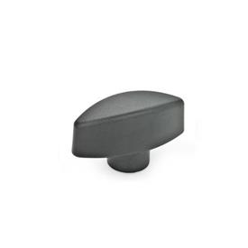 EN 532.1 Technopolymer Plastic Wing Nuts, with Protruding Hub Type: E - With tapped blind bore