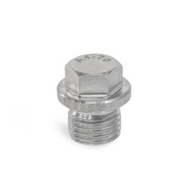 DIN 910 Steel / Stainless Steel Threaded Plugs, with Collar and External Hex Material: A4 - Stainless steel<br />Type: A - Without sealing ring