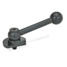 GN 918.1 Steel Bottom Clamping Cam Units, Ball Lever or Hex Type Type: KV - With ball lever, angular (serrations)<br />Clamping direction: L - By counter-clockwise rotation