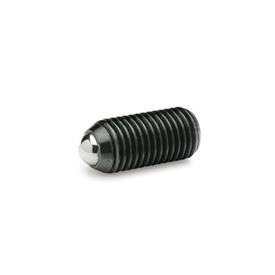 GN 615.3 Steel / Stainless Steel Ball Plungers, with Internal Hex Type: K - Steel, standard spring load