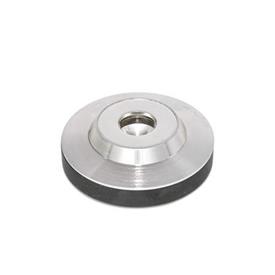GN 6311.5 Stainless Steel Thrust Pads, for Grub Screws DIN 6332 Type: R - With rubber cap, non-skid