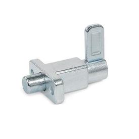 GN 722.5 Steel Indexing Plungers, Lock-Out, with Mounting Flange, with Latch Type: E - With latch, lock-out<br />Finish: ZB - Zinc plated, blue passivated finish
