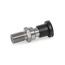 GN 824 Stainless Steel Indexing Plungers, with Chamfered Pin, Lock-Out and Non Lock-Out Type: C - Lock-out, without lock nut