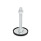 GN 40 Steel Leveling Feet, Tapped Socket or Threaded Stud Type Type (Base): A1 - With rubber cap, clipped on, black
Version (Stud / Socket): SK - With nut, external hex at the bottom
