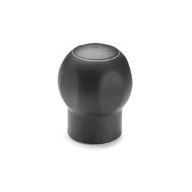 EN 675 Technopolymer Plastic Ball Handles, with Brass Tapped Insert, Ergostyle®, Softline 