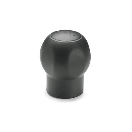 EN 675 Technopolymer Plastic Ball Handles, Ergostyle®, Softline, with Tapped Insert 