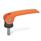 GN 927.4 Zinc Die-Cast Clamping Levers with Eccentrical Cam, Threaded Stud Type, with Stainless Steel Components Type: B - Plastic contact plate without setting nut
Color: O - Orange, RAL 2004