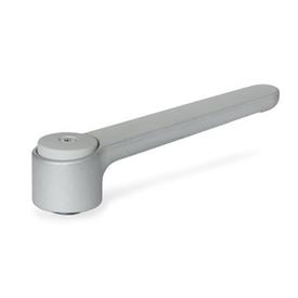 GN 126 Zinc Die-Cast Flat Adjustable Tension Levers, Tapped or Plain Bore Type, with Steel Components Color: SR - Silver, RAL 9006, textured finish
