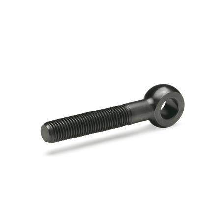 GN 1524 Steel Swing Bolts, with Extended Thread Length Werkstoff: ST - Steel