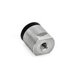 Neodymium-Iron-Boron Retaining Magnets, Housing Stainless Steel, with Rubberized Magnetic Surface