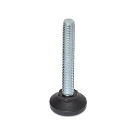 EN 839 Steel Leveling Feet, Plastic, Fixed Threaded Stud Type 