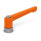 GN 300.7 Manettes indexables en zinc moulé sous pression, de type taraudé avec composants en inox, avec force de serrage sûre Couleur: OS - Orange, RAL 2004, finition texturée
