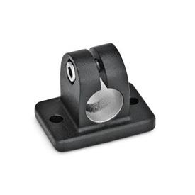 GN 145 Aluminum, Flanged Connector Clamps, with 2 Mounting Holes Finish: SW - Black, RAL 9005, textured finish