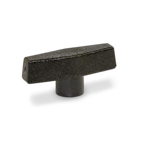  TH Polypropylene Plastic T-Bar Knobs, with Tapped Insert 