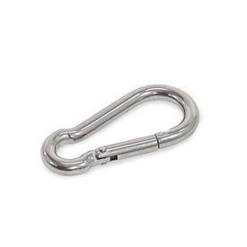 GN 5299 Steel / Stainless Steel Carabiners Type: C - Open eye<br />Material: A4 - Stainless steel