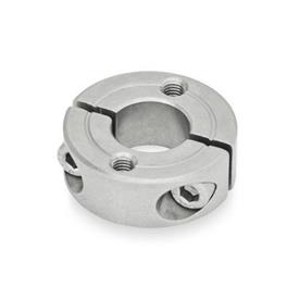 GN 7072.2 Stainless Steel Split Shaft Collars, with Mounting Holes Type: C - With two tapped holes