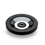 Phenolic Plastic Solid Disk Handwheels, with Stainless Steel Hub, with or without Revolving Handle