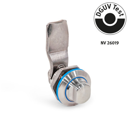 Cerrojos de leva GN 1150: Acero inoxidable AISI 316L, lado de funcionamiento en diseño higiénico