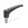 EN 604.1 Manettes indexables en plastique, à goujon fileté, avec composants en inox, Ergostyle® Couleur: SG - Gris foncé, RAL 7021, finition mate