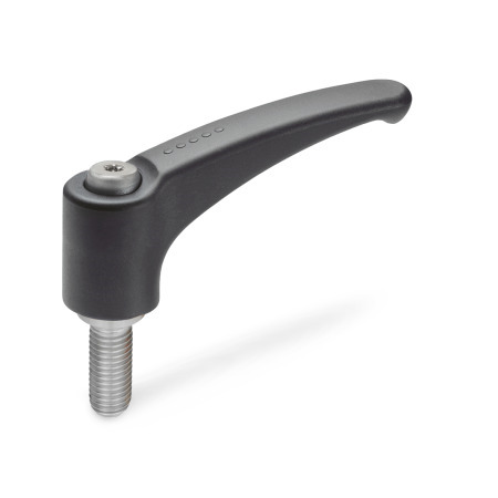 Adjustable Levers EN 604.1: Plastic, Threaded Stud Type, with Stainless Steel Components, Ergostyle®